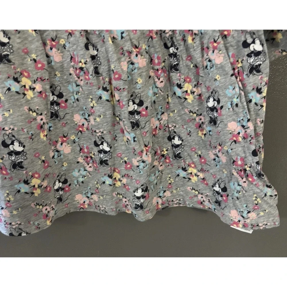 Gap Kids Disney Minnie Mouse Floral Peplum Top Girls Size 10 Shirt Gray Floral‎